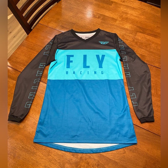 Fly Racing women’s Black & Blue Racing Long Sleeve - Picture 1 of 3